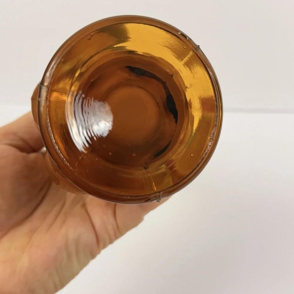 Vintage Amber Swung Glass Bud Vase 12